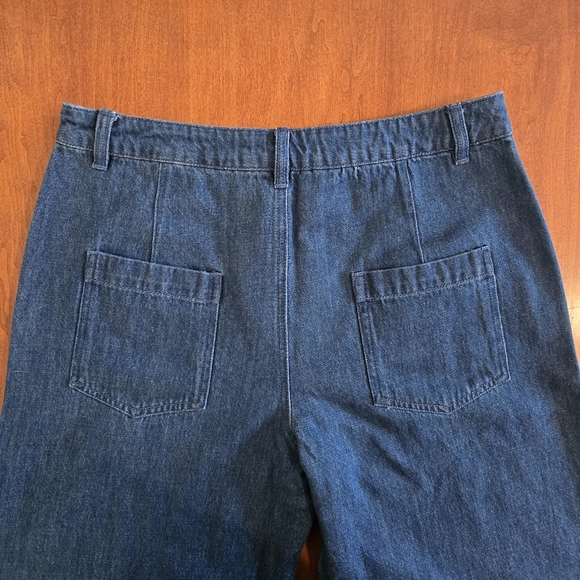 NWOT Amanda Uprichard Thalia Wide-Leg True Blue Denim Trousers | Sz Medium - Picture 13 of 16